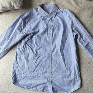 Everlane mens casual shirt white and blue stripe